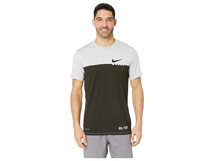 Nike Elite Blocked Dry Tee (wolf Grey) Men's Workout