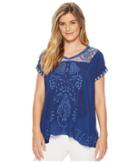 Johnny Was Melrose Top (china Blue) Women's Clothing