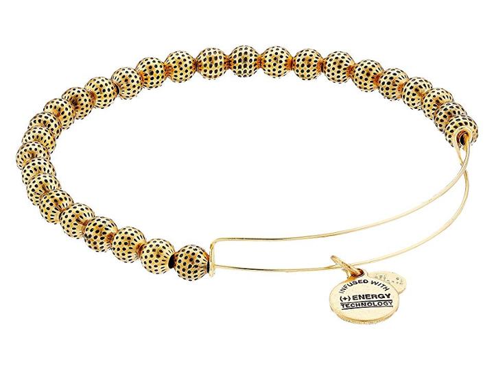 Alex And Ani Euphrates Beaded Expandable Bangle (russian Gold) Bracelet