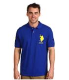 U.s. Polo Assn. Solid Polo With Big Pony (cobalt Blue/yellow Pp) Men's Short Sleeve Pullover