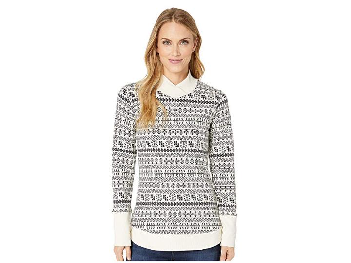 Columbia Holly Peaktm Jacquard Long Sleeve Shirt (light Bisque) Women's Long Sleeve Pullover