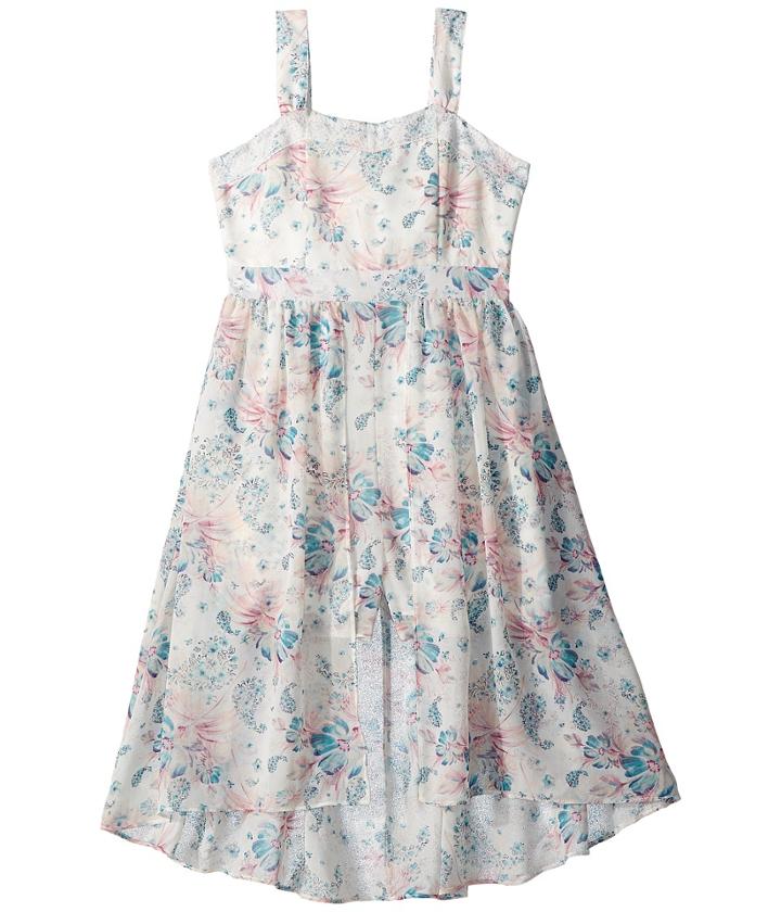 Us Angels Floral Crepe Chiffon Dress (big Kids) (multi) Girl's Dress