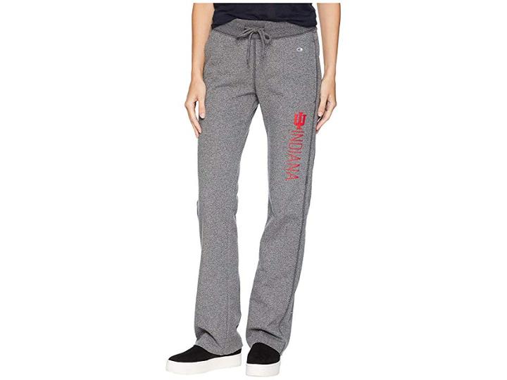 Champion College Indiana Hoosiers University Fleece Open Bottom Pants (granite Heather) Women's Casual Pants