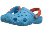 Crocs Kids Swiftwater Clog (toddler/little Kid) (electric Blue/tangerine) Kids Shoes