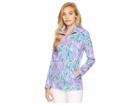 Lilly Pulitzer Upf 50+ Skipper Printed Popover (mandevilla Pink Extra Lucky) Women's Long Sleeve Pullover