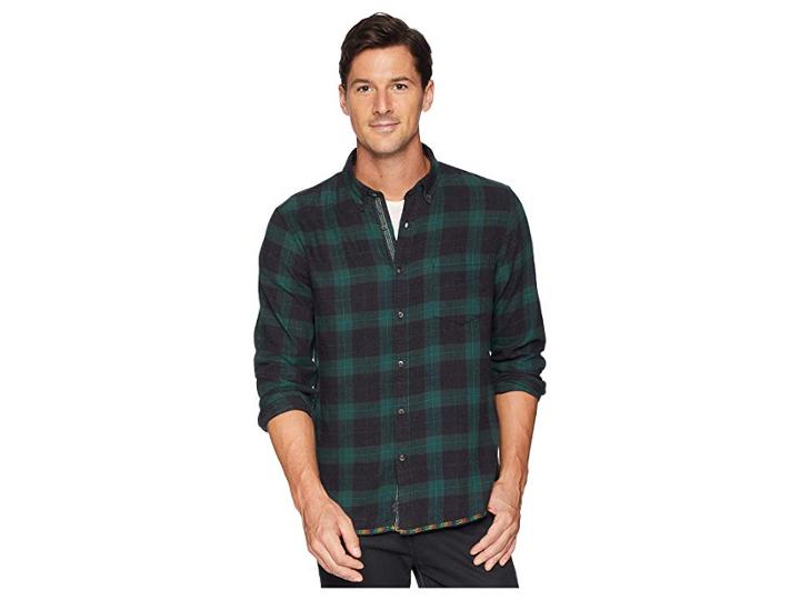 Vintage 1946 Touch Finish Twill Long Sleeve Shirt (charcoal/hunter Green) Men's Clothing