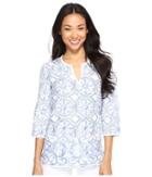Tommy Bahama Watercolor Tiles Tunic (bering Blue) Women's Clothing