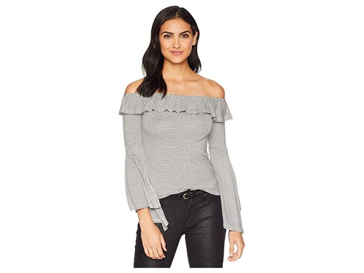 Bb Dakota Let'er Loose Off The Shoulder Top (black) Women's Clothing