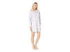 Lauren Ralph Lauren Brushed Twill His Shirt Sleepshirt (blue Print) Women's Pajama