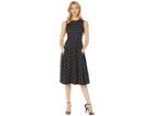 Calvin Klein Polka Dot Fit Flare Dress Cd8c22jy (black/cream) Women's Dress