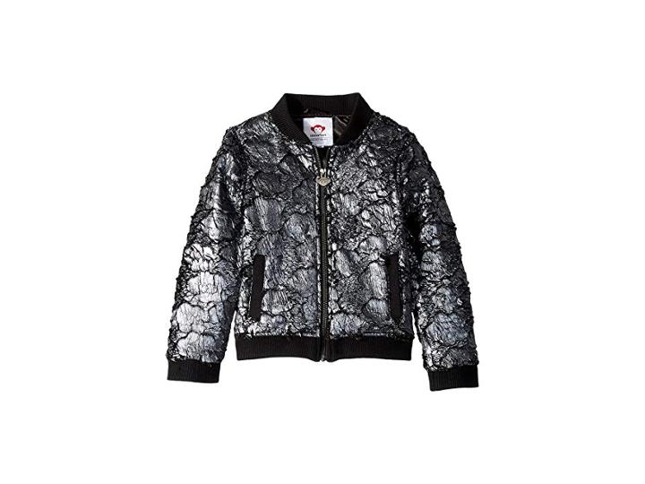 Appaman Kids Extra Soft Nikki Bomber Jacket With Pockets (toddler/little Kids/big Kids) (dark Silver) Girl's Coat
