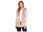 Dylan By True Grit Melange Long Fur Vest With Heather Knit Lining (pink) Women's Vest