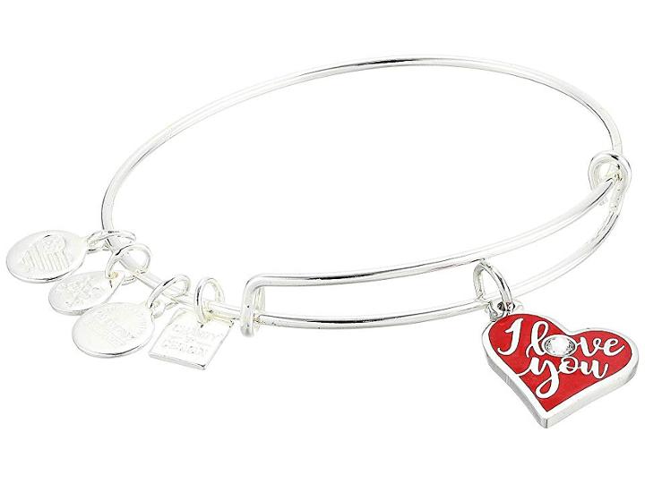 Alex And Ani Charity By Design, Color Infusion, I Love You Bangle (rose Gold/brown) Bracelet