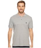 U.s. Polo Assn. Slim Fit Color Block Short Sleeve Pique Polo Shirt (heather Grey) Men's Short Sleeve Pullover