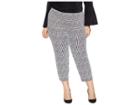 Michael Michael Kors Plus Size Plaid Cigarette Crop (black) Women's Casual Pants