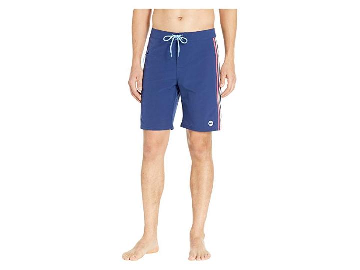 Vineyard Vines Sunset Side Stripe Boardshorts (deep Bay) Men's Swimwear