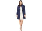 Tahari By Asl Crepe Military Style Topper (navy) Women's Jacket