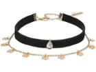 Steve Madden Disc Chain Suede Choker Necklace (gold) Necklace