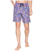 Versace Under The Sea Long Trunk (blue Multi) Men's Swimwear