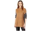Calvin Klein Mock Neck Three-color Sweater (vicuna Combo) Women's Sweater