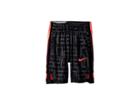 Nike Kids Dry Elite Stripe Print Basketball Short (little Kids/big Kids) (black/black/hot Punch) Boy's Shorts