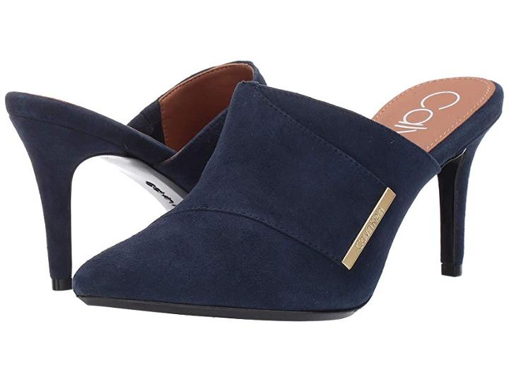 Calvin Klein Grecia (dark Navy Kid Suede) Women's Shoes