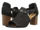 Clarks Deva Valeria (black Nubuck) Women's Toe Open Shoes