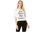 Juicy Couture Knit Let Them Eat Couture Graphic Tee (white) Women's T Shirt