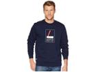 Lacoste Long Sleeve Heritage L Graphic Crew Neck Sweatshirt (navy Blue/white) Men's Sweatshirt