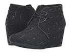 Toms Desert Wedge (black Dotted Wool) Women's Wedge Shoes