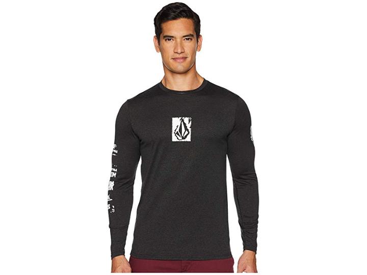 Volcom Lido Pixel Heather Long Sleeve (charcoal Heather) Men's Clothing