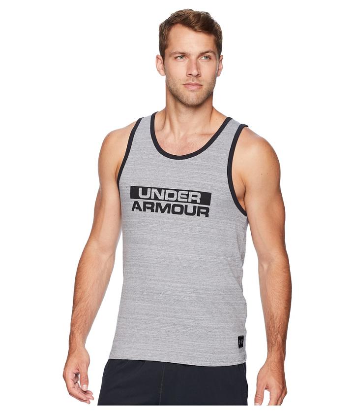 Under Armour Sportstyle Cotton Tank Top (steel/black) Men's Sleeveless