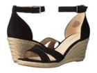 Nine West Jabrina Espadrille Wedge Sandal (black Suede) Women's Shoes