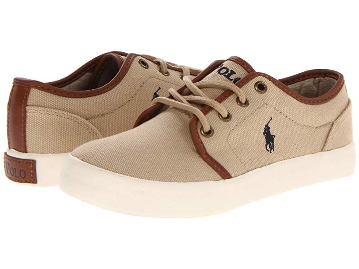 Polo Ralph Lauren Kids Ethan Low (big Kid) (khaki Ballstic Canvas) Boys Shoes