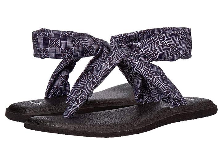 Sanuk Yoga Sling Ella Prints (black/white Tiki Tile) Women's Sandals
