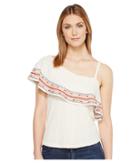 Lucky Brand Embroidered Off The Shoulder Top (marshmallow) Women's Clothing