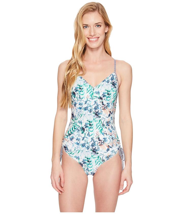 Prana Moorea One-piece (white Bali) Women's Swimsuits One Piece