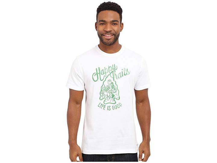 Life Is Good Happy Trails Crusher Tee (cloud White) Men's Short Sleeve Pullover
