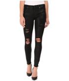 7 For All Mankind The Ankle Skinny W/ Destroy In Coated Fashion 2 (coated Fashion 2) Women's Jeans