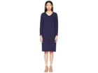 Eileen Fisher Viscose Jersey V-neck Dress (midnight) Women's Dress