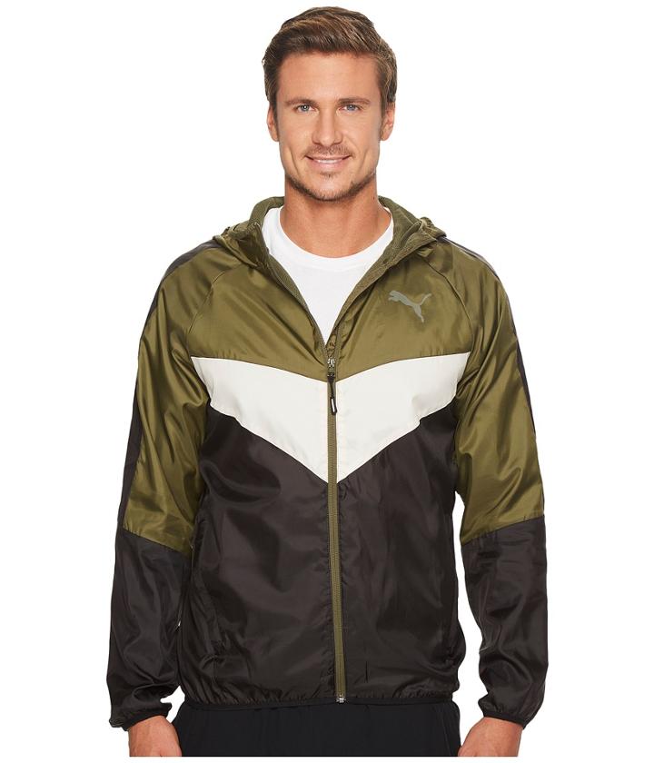 Puma Power Vent Windbreaker (olive Night) Men's Clothing