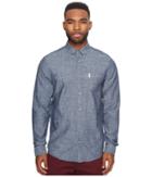 Ben Sherman Long Sleeve Chambray Woven Shirt (navy Blazer) Men's Long Sleeve Button Up