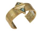 House Of Harlow 1960 Pyramid Stone Cuff Bracelet (gold/kiwi) Bracelet