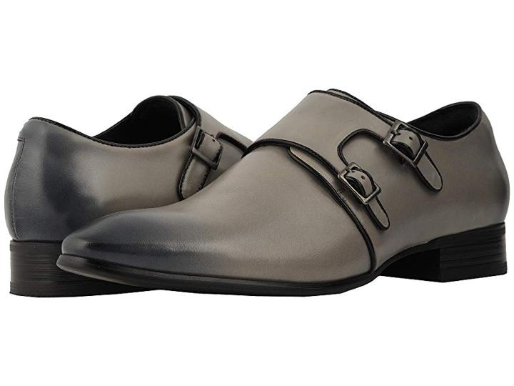 Stacy Adams Vance Plain Toe Double Monkstrap (gray/black) Men's Shoes