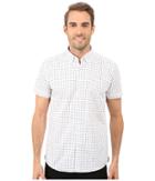 Kenneth Cole Sportswear Short Sleeve Button Down Collar X Print (white Combo) Men's Short Sleeve Button Up