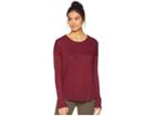 Splendid Long Sleeve Slub Drop Shoulder Tee (ruby) Women's T Shirt
