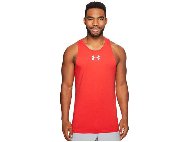 Under Armour Ua Baseline Cotton Tank Top (red/steel) Men's Sleeveless