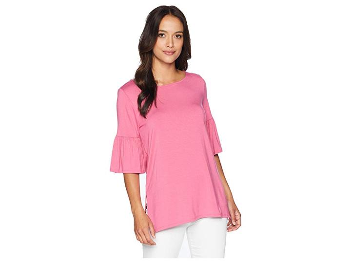 Karen Kane Side Slit Flare Sleeve Top (peony) Women's Clothing