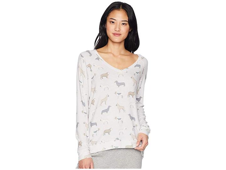 P.j. Salvage Raining Cat And Dogs Sweater (light Grey) Women's Sweater