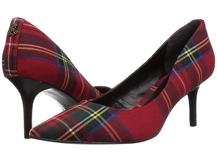 Lauren Ralph Lauren Lanette Ii (red Multi Stuart Charles Plaid) Women's  Shoes